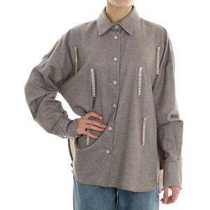 CAMICIA STRASS FANGO